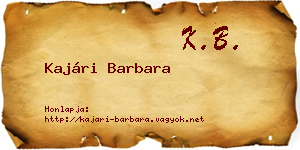 Kajári Barbara névjegykártya